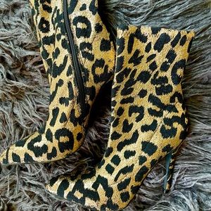 New Coppery Cheetah High Heel Boots
